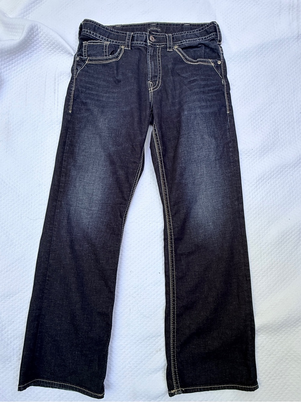 Silver Jeans Co. Gordie Loose Fit Straight Leg Jeans Dark Wash Men's 33x32